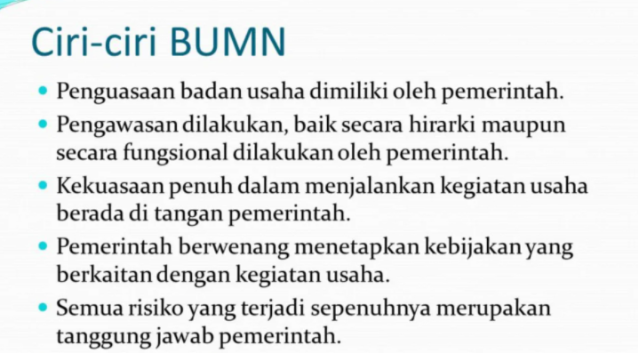 Berikut Ciri-Ciri dan Jenis Badan Usaha Milik Negara